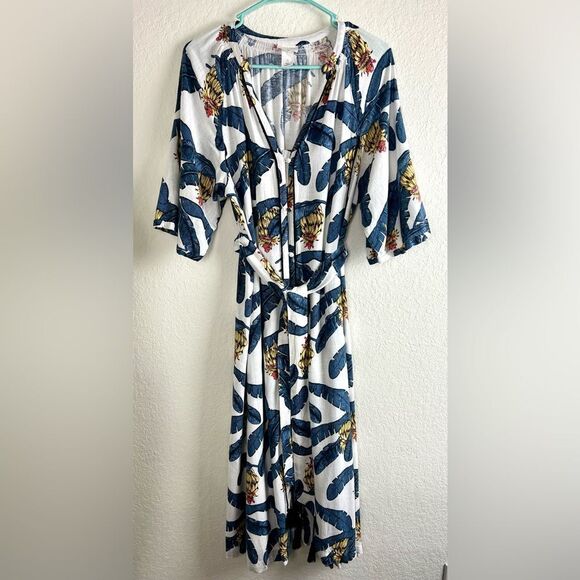 Desmond & Dempsey X H&M Banana Leaves Tropical Linen Dress - Picture 4 of 11